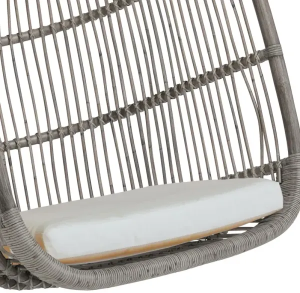 Renoir Rattan Hanging Swing Chair, Taupe Grey/White