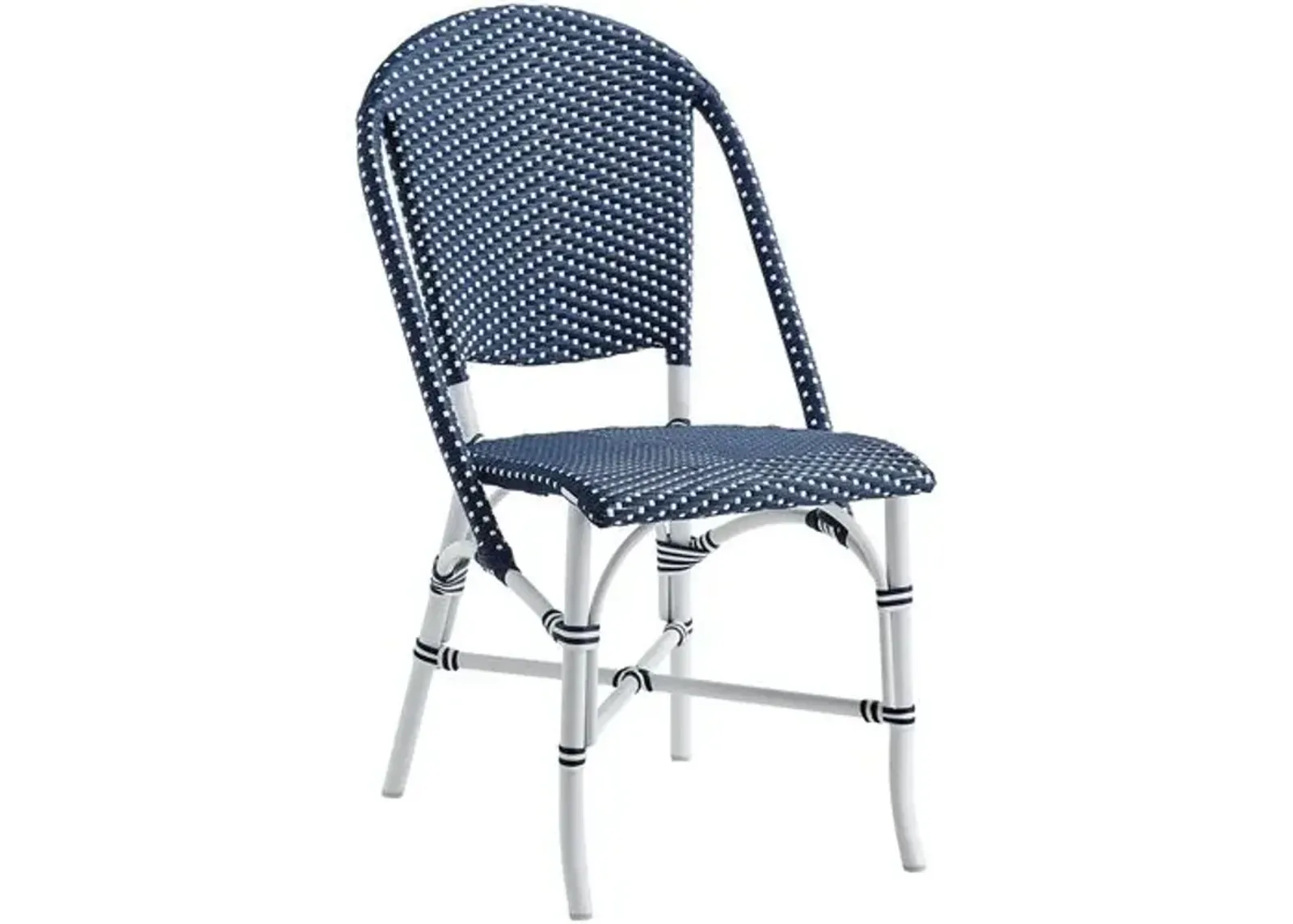 Sofie Outdoor Bistro Chair - White/Navy - Sika Design - Blue