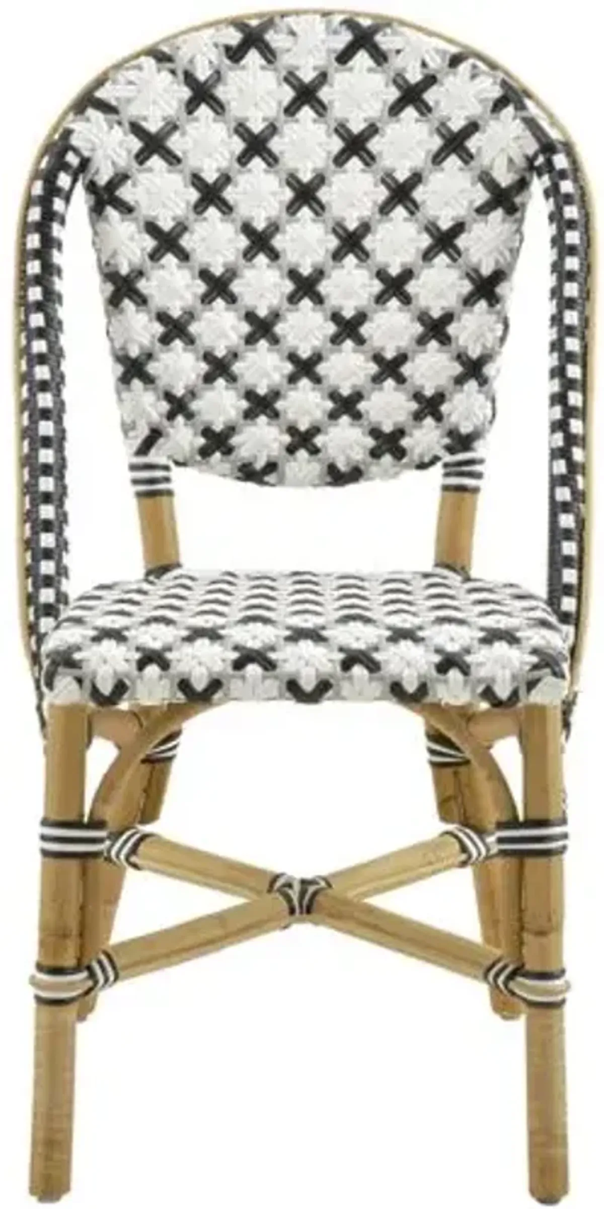 Sofie Rattan Side Chair - Black/White/Grey - Sika Design