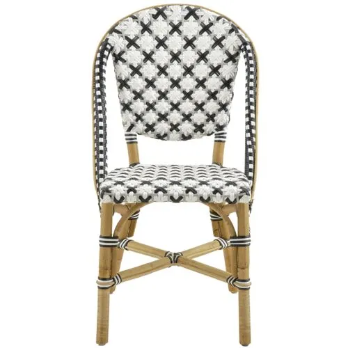 Sofie Rattan Side Chair - Black/White/Grey - Sika Design