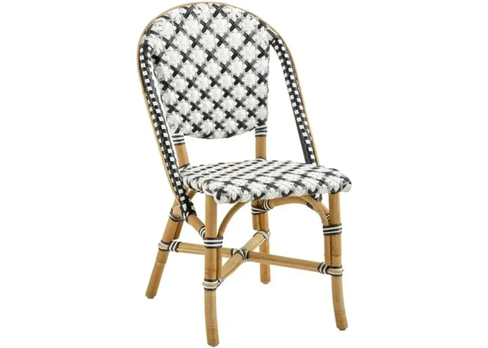 Sofie Rattan Side Chair - Black/White/Grey - Sika Design