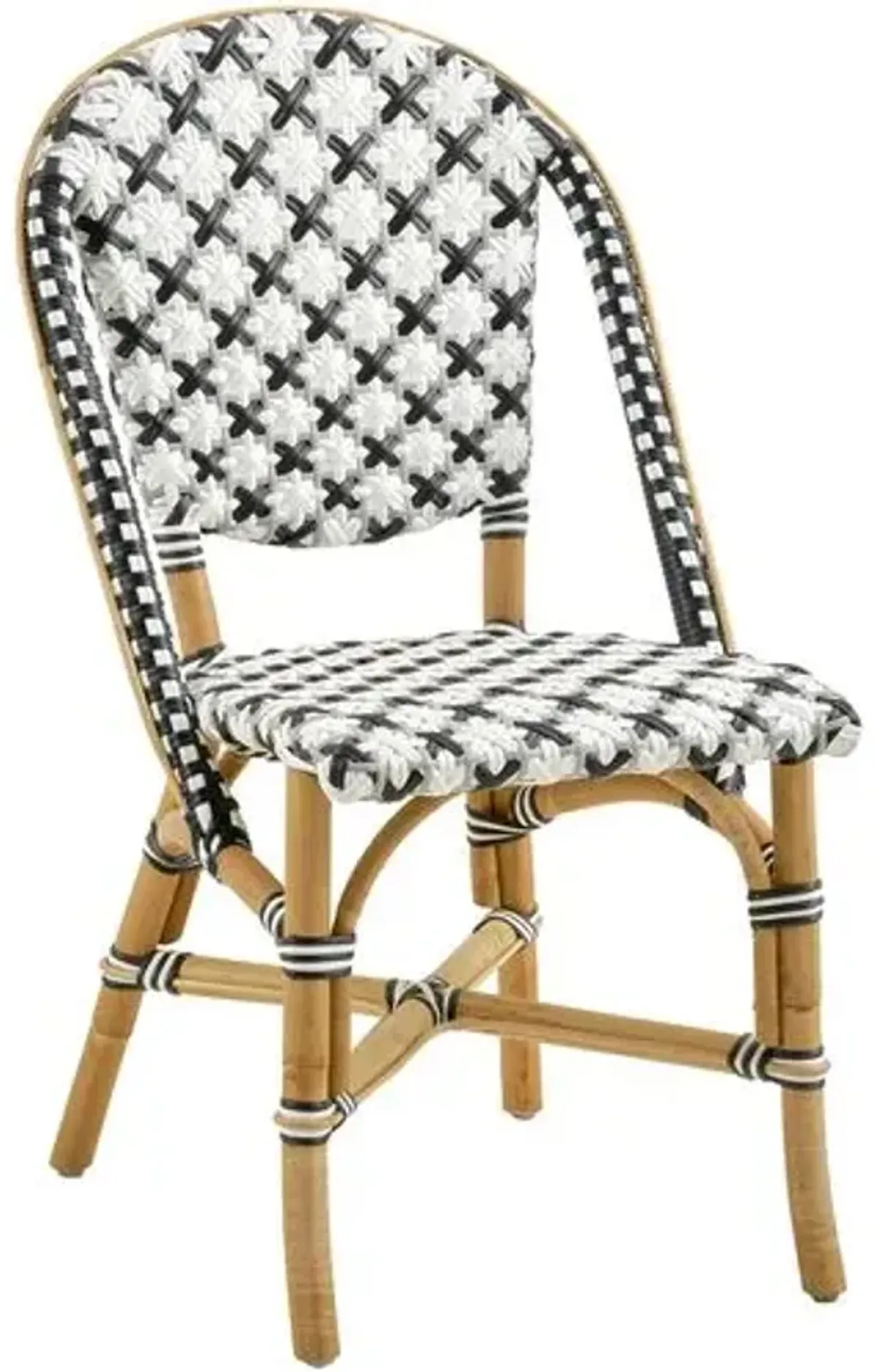 Sofie Rattan Side Chair - Black/White/Grey - Sika Design