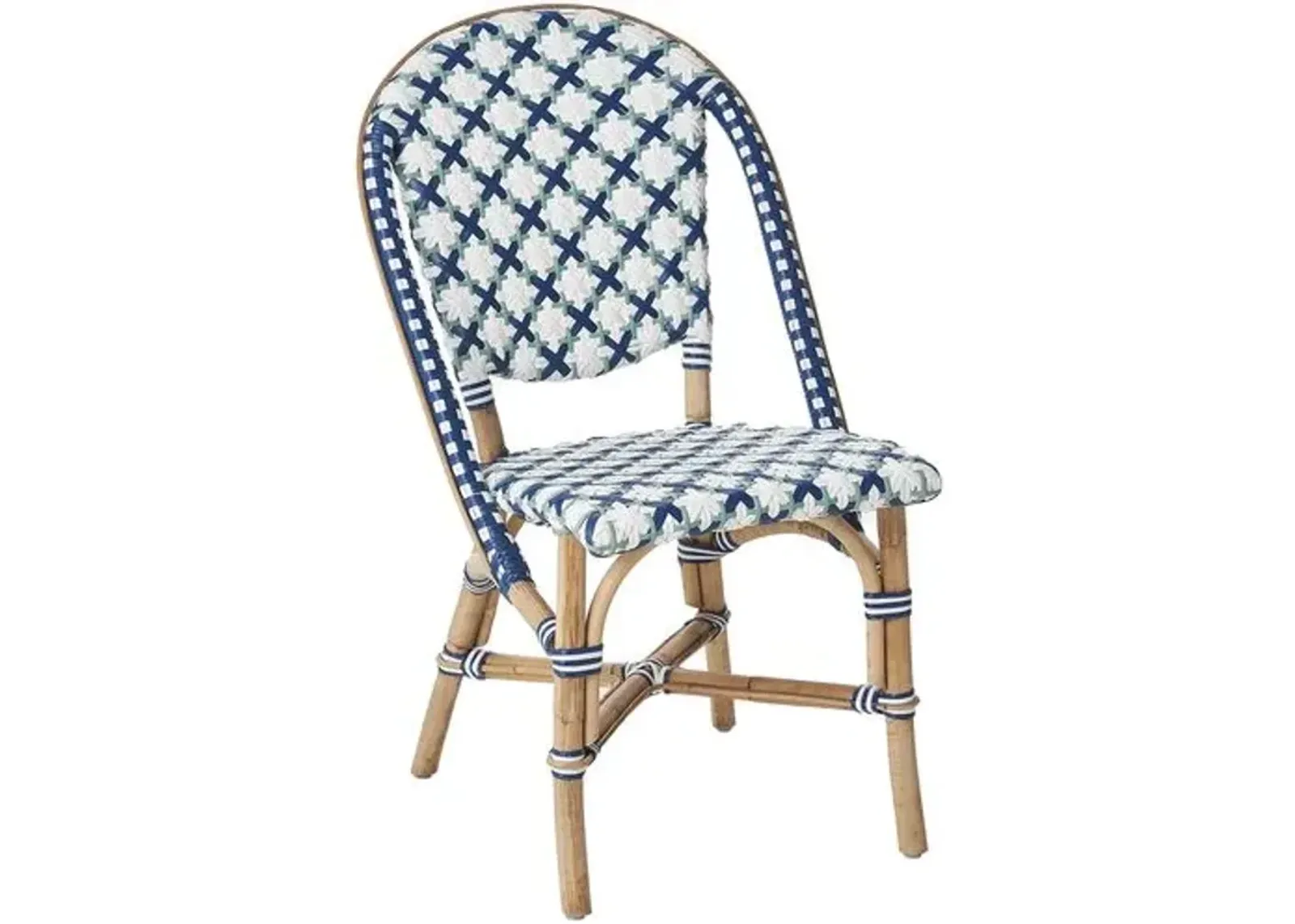 Sofie Rattan Side Chair - Blue/Green/White - Sika Design