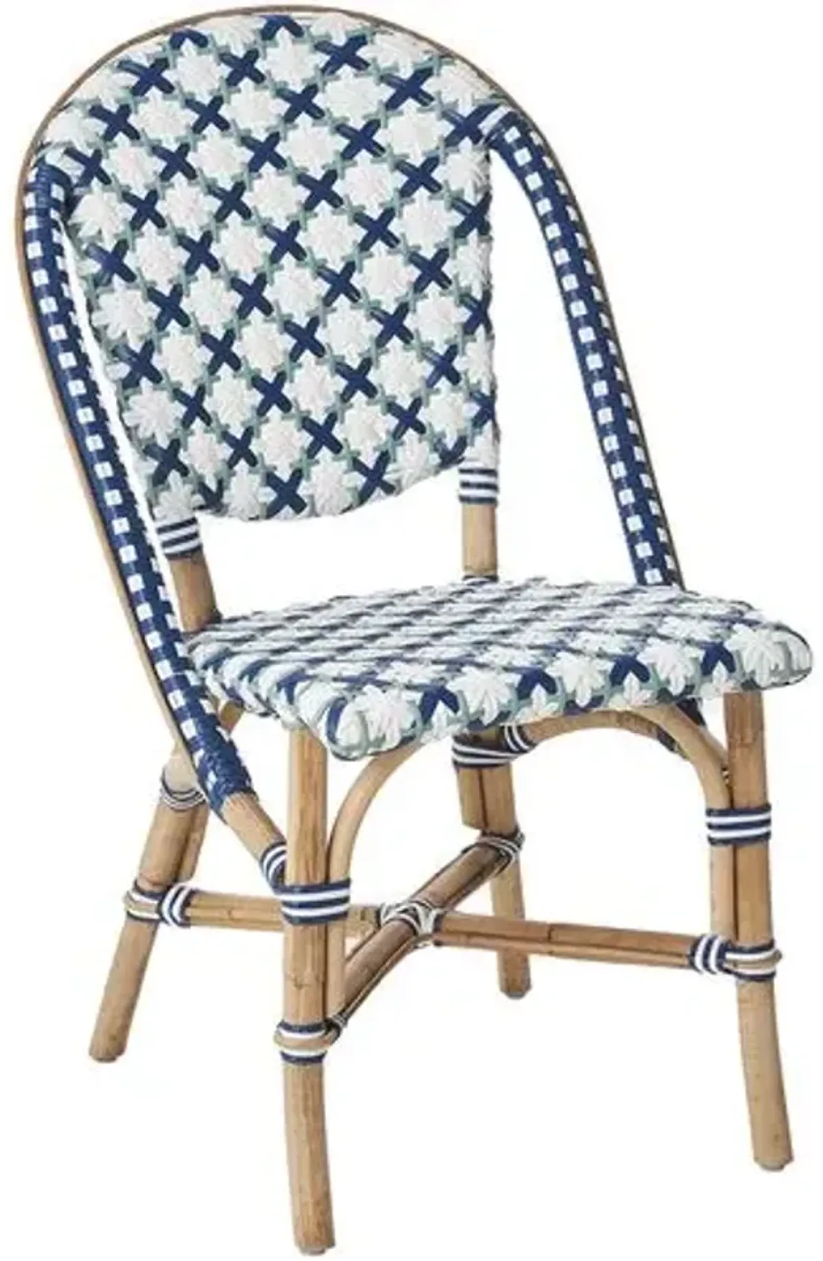 Sofie Rattan Side Chair - Blue/Green/White - Sika Design