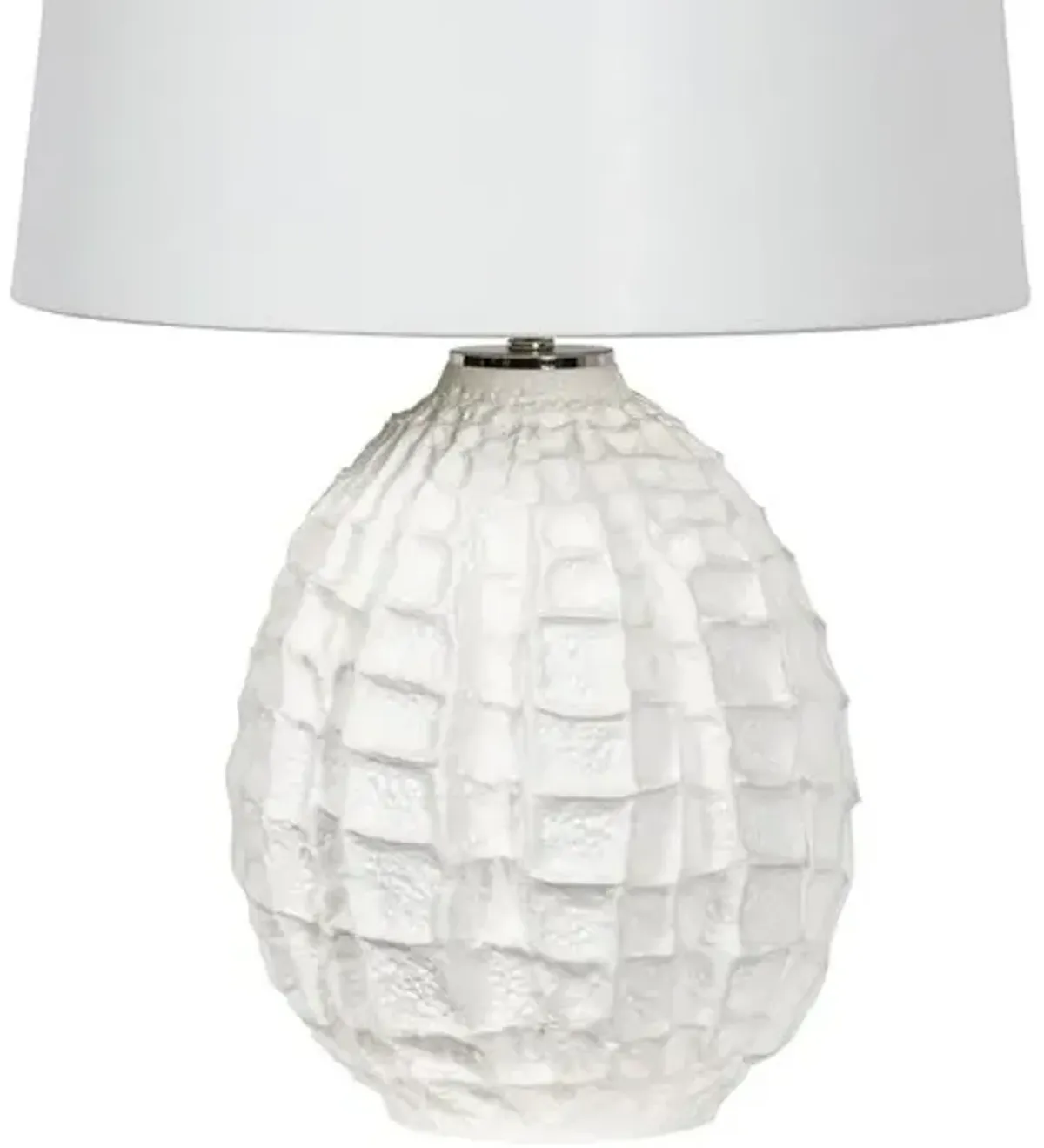 Caspian Small Ceramic Table Lamp - White - Regina Andrew