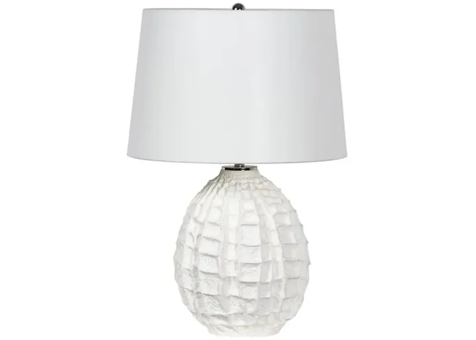 Caspian Small Ceramic Table Lamp - White - Regina Andrew