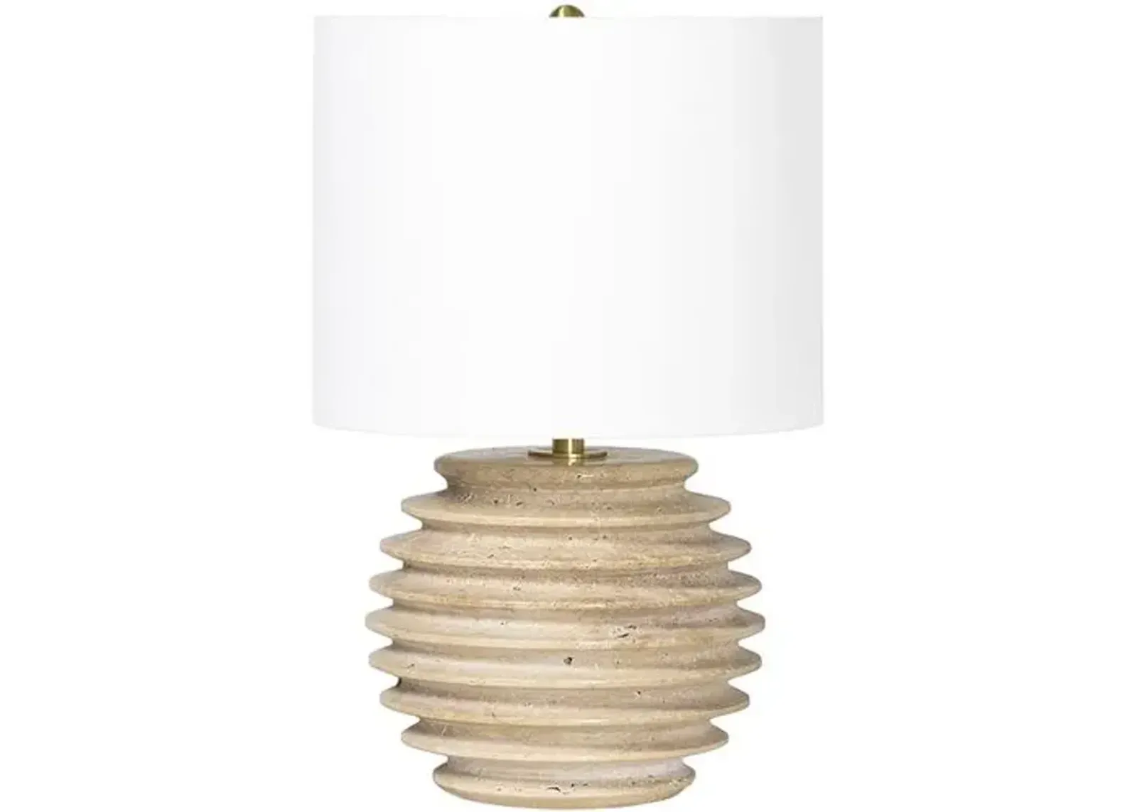 Thea Travertine Mini Table Lamp - Natural - Regina Andrew - Multi