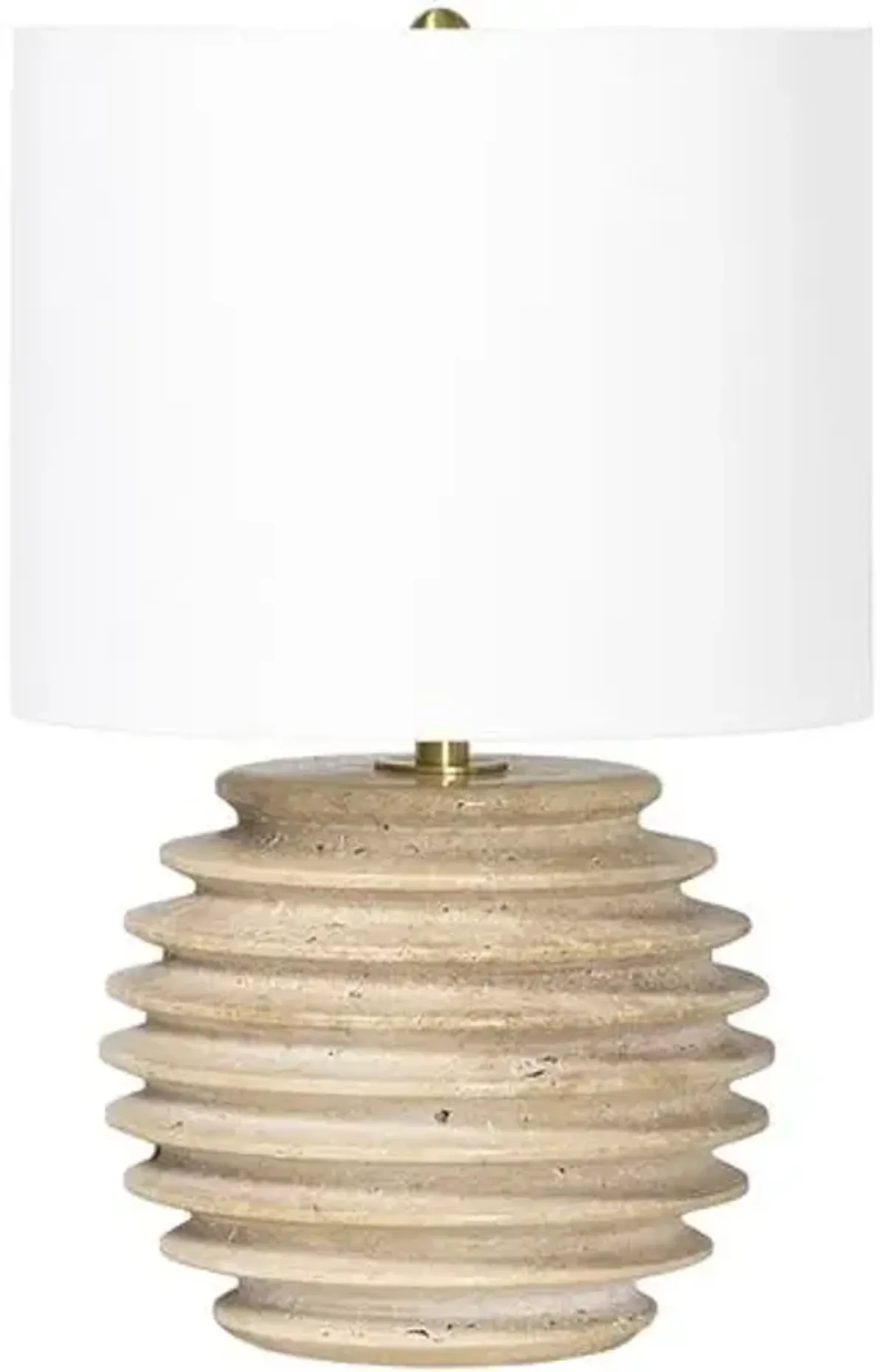 Thea Travertine Mini Table Lamp - Natural - Regina Andrew - Multi