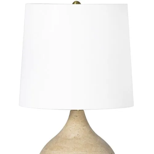 Noa Travertine Mini Table Lamp - Natural - Regina Andrew - Multi