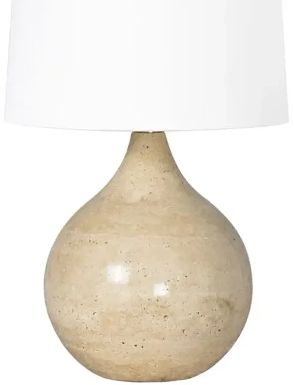 Noa Travertine Mini Table Lamp - Natural - Regina Andrew - Multi