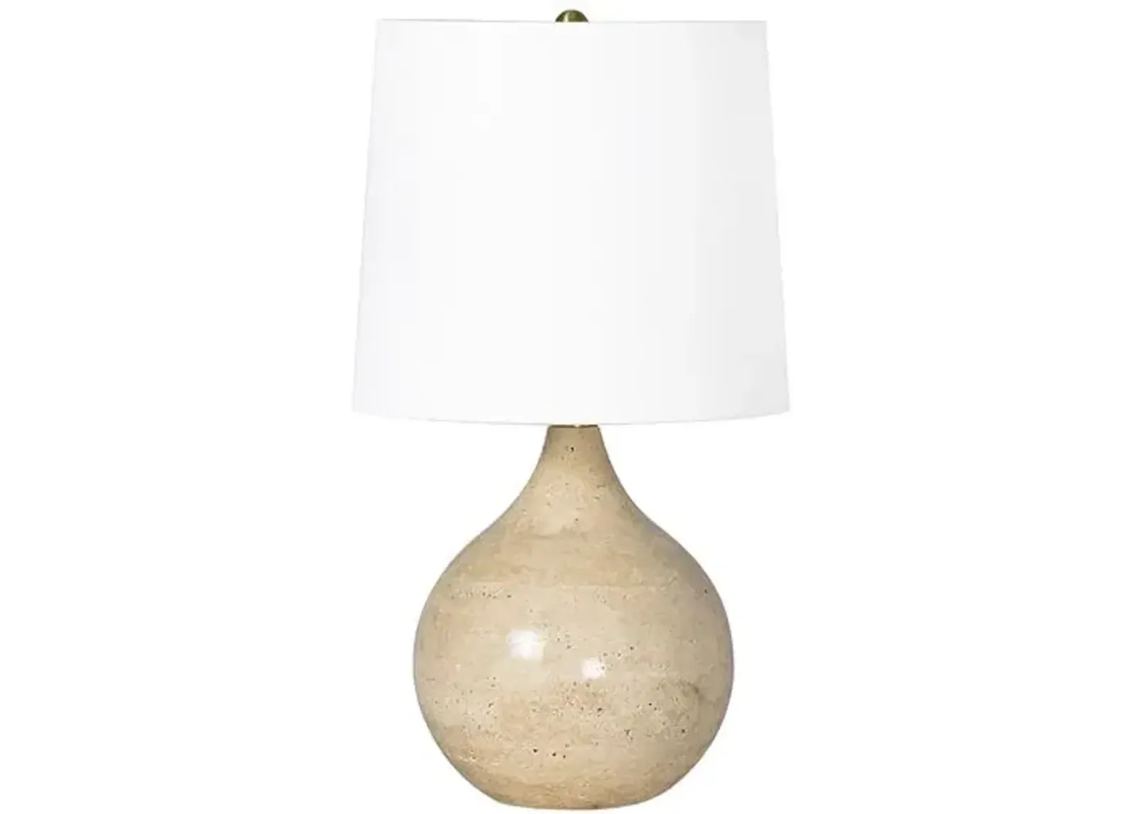 Noa Travertine Mini Table Lamp - Natural - Regina Andrew - Multi