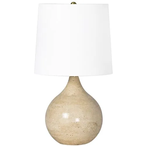 Noa Travertine Mini Table Lamp - Natural - Regina Andrew - Multi