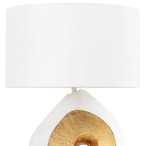 Tristan Table Lamp - White/Gold Leaf - Regina Andrew