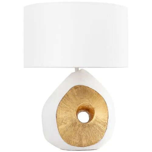 Tristan Table Lamp - White/Gold Leaf - Regina Andrew