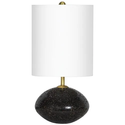 Nyx Travertine Mini Table Lamp - Black - Regina Andrew