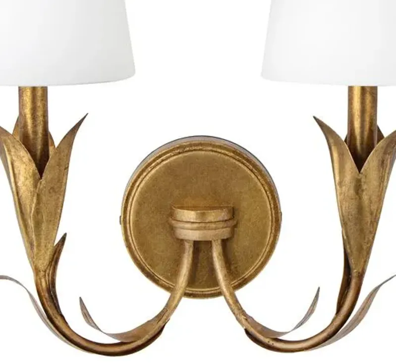 River Reed Double Wall Sconce - Regina Andrew - Gold