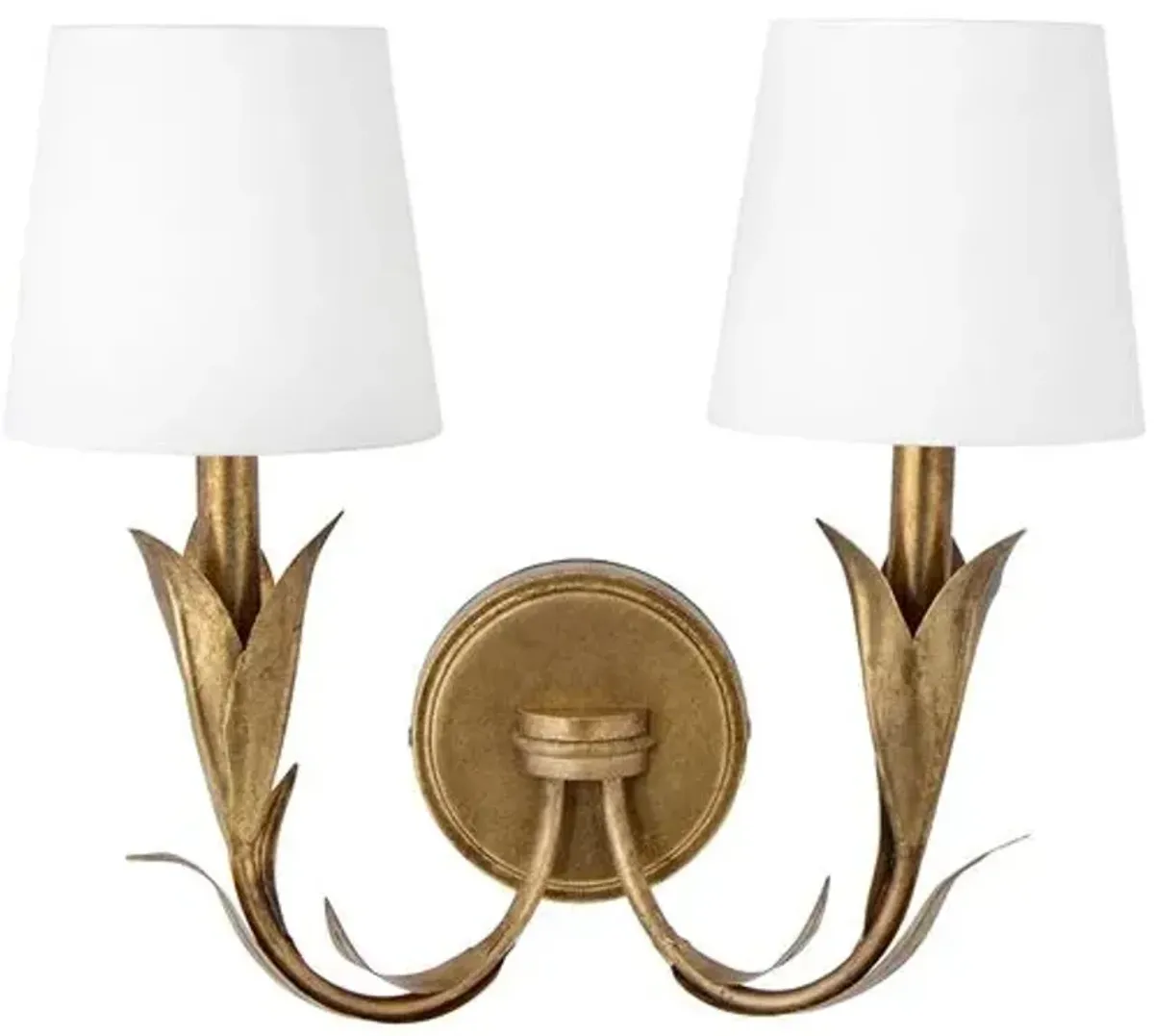 River Reed Double Wall Sconce - Regina Andrew - Gold