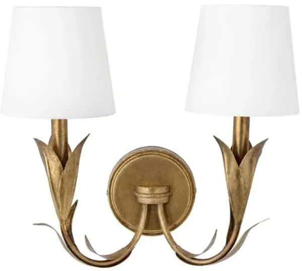 River Reed Double Wall Sconce - Regina Andrew - Gold