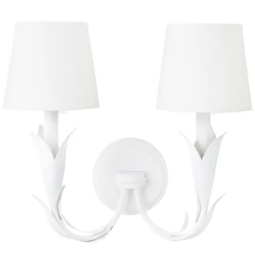 River Reed Double Wall Sconce - Regina Andrew - White