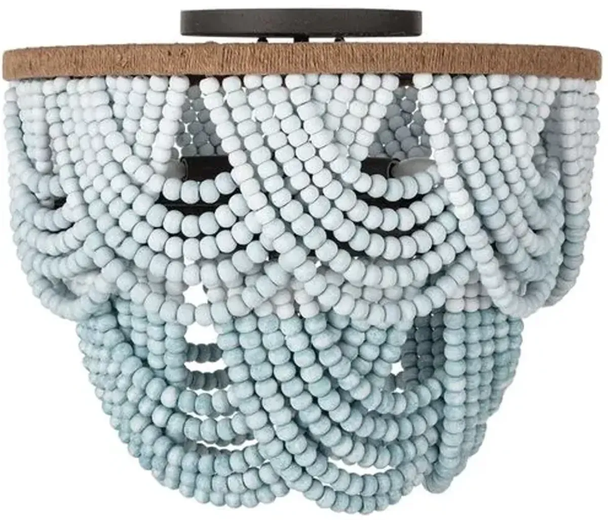 Coastal Living Lorelei Wood Beaded Flush Mount - Regina Andrew - Blue