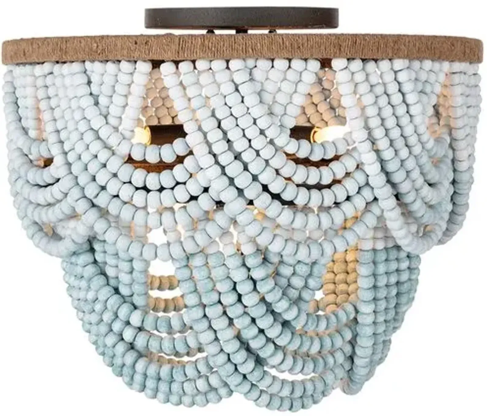 Lorelei Wood Beaded Flush Mount - Regina Andrew - Blue