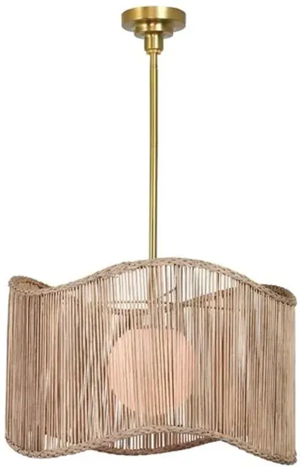 Nimes Rattan Drum Pendant - Regina Andrew - Multi