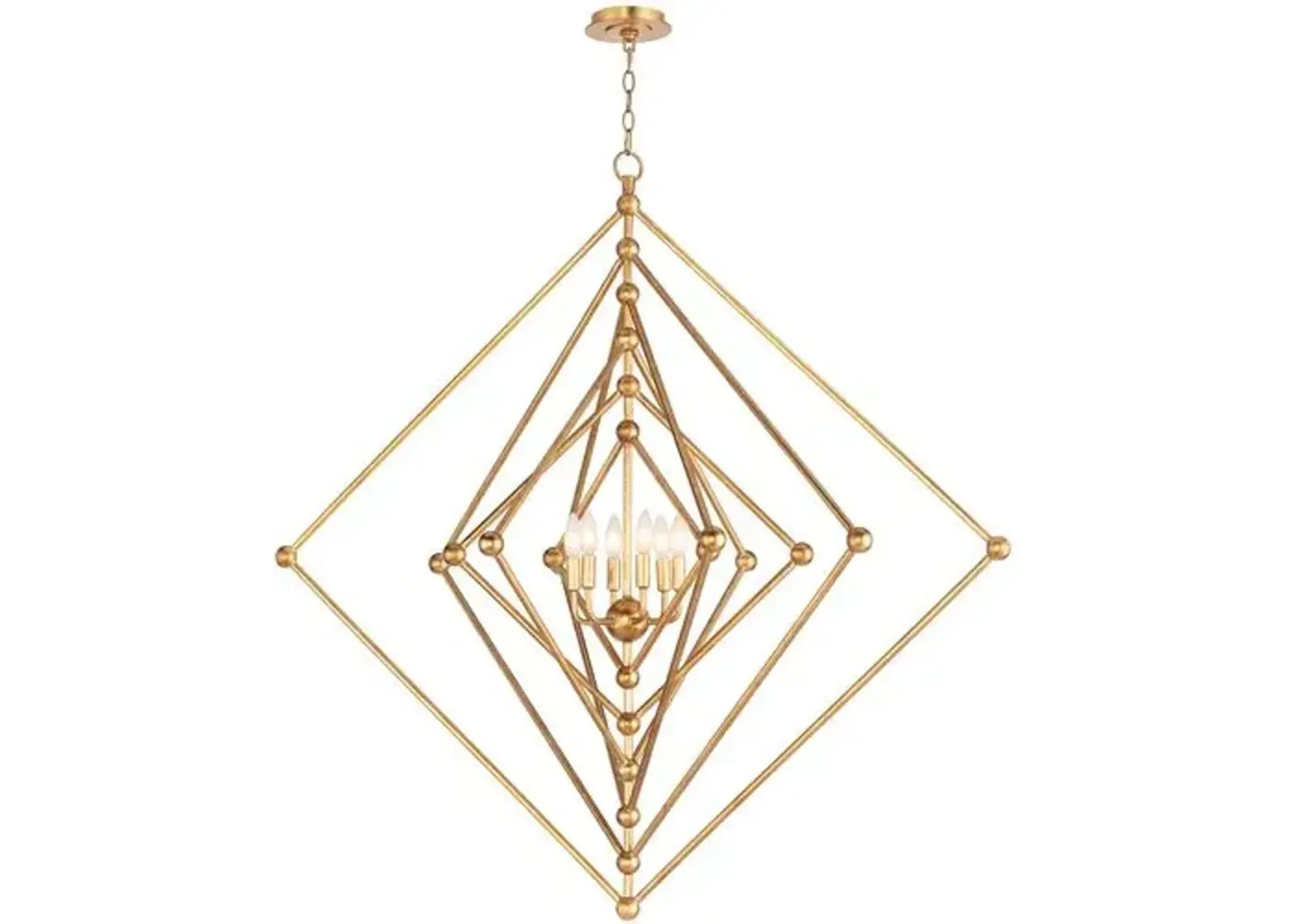 Southern Living Selena Large Square Chandelier - Gold - Regina Andrew