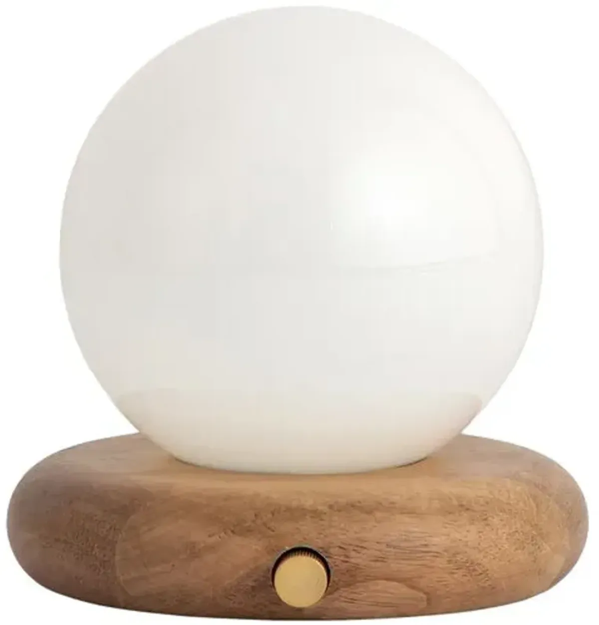 Otto Globe Table Lamp - Wood/Antique Brass - Tulsi Home - Brown