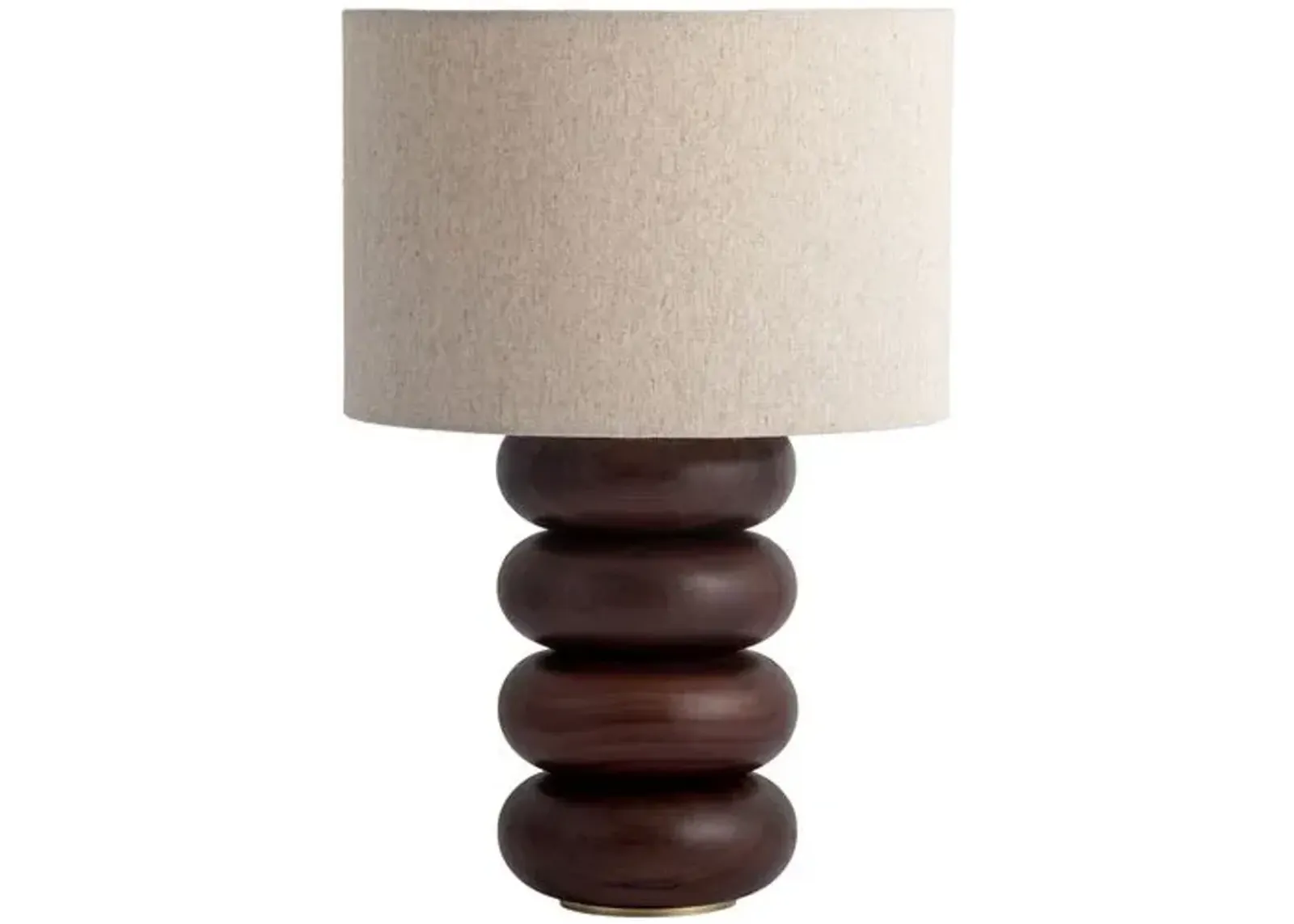 Hugo Table Lamp - Walnut - Tulsi Home - Brown