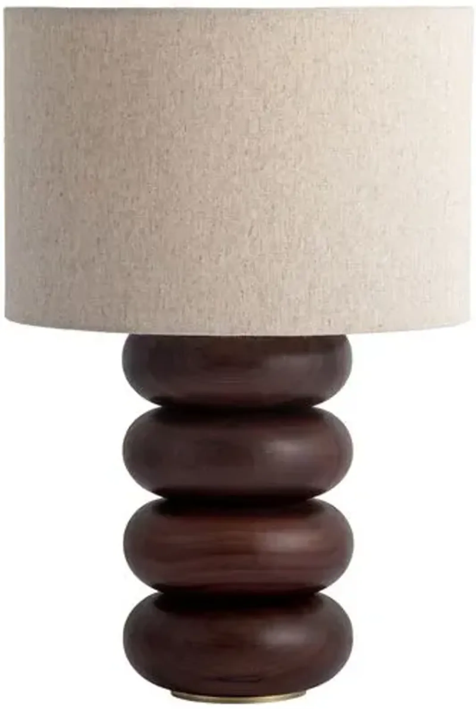 Hugo Table Lamp - Walnut - Tulsi Home - Brown