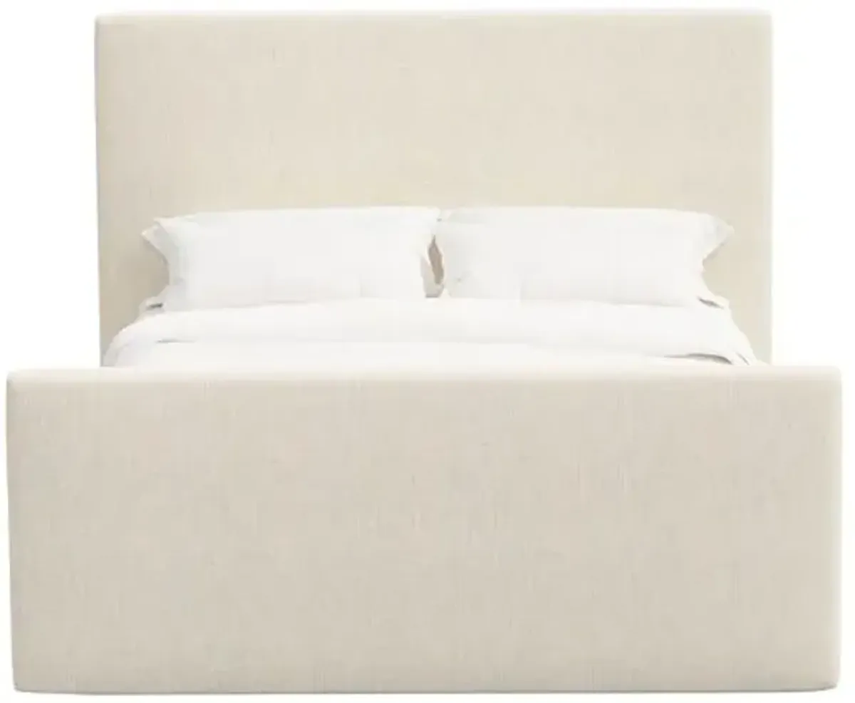 Lenora Platform Bed - Linen - Ivory, Upholstered, Comfortable & Durable