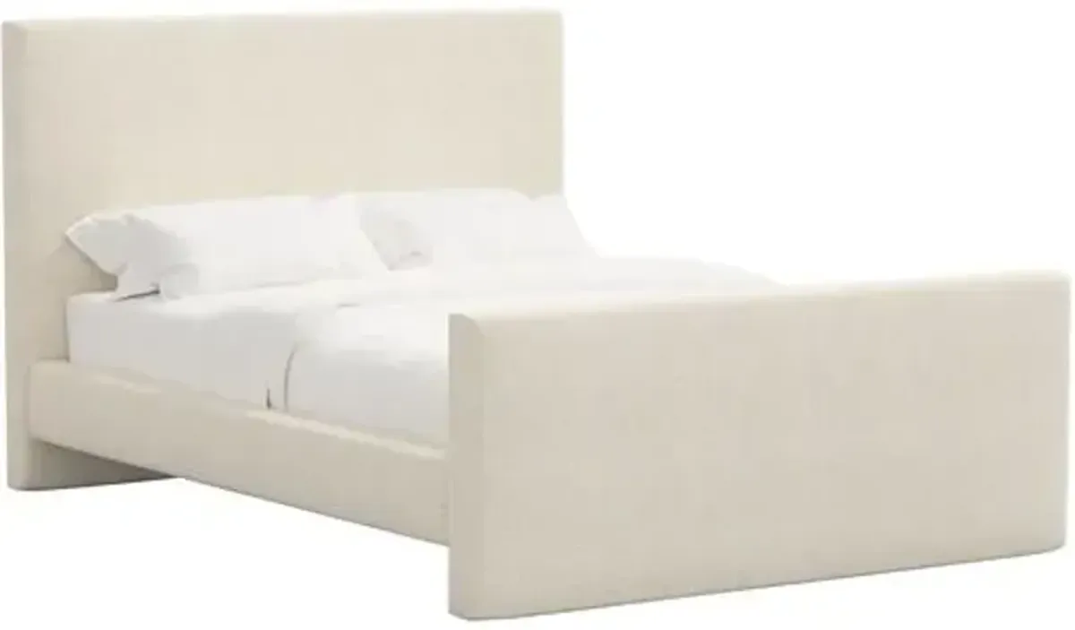 Lenora Platform Bed - Linen - Ivory, Upholstered, Comfortable & Durable