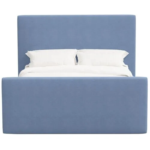 Lenora Platform Bed - Linen - Blue, Upholstered, Comfortable & Durable