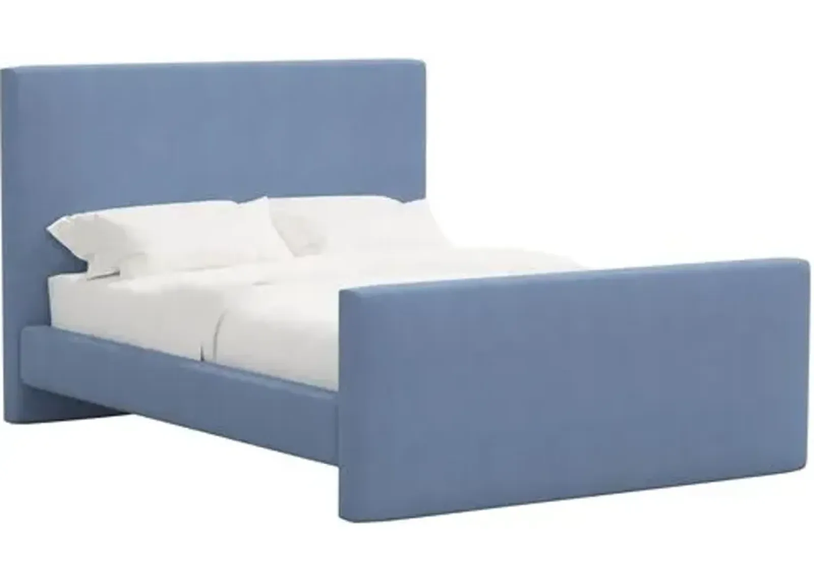 Lenora Platform Bed - Linen - Blue, Upholstered, Comfortable & Durable