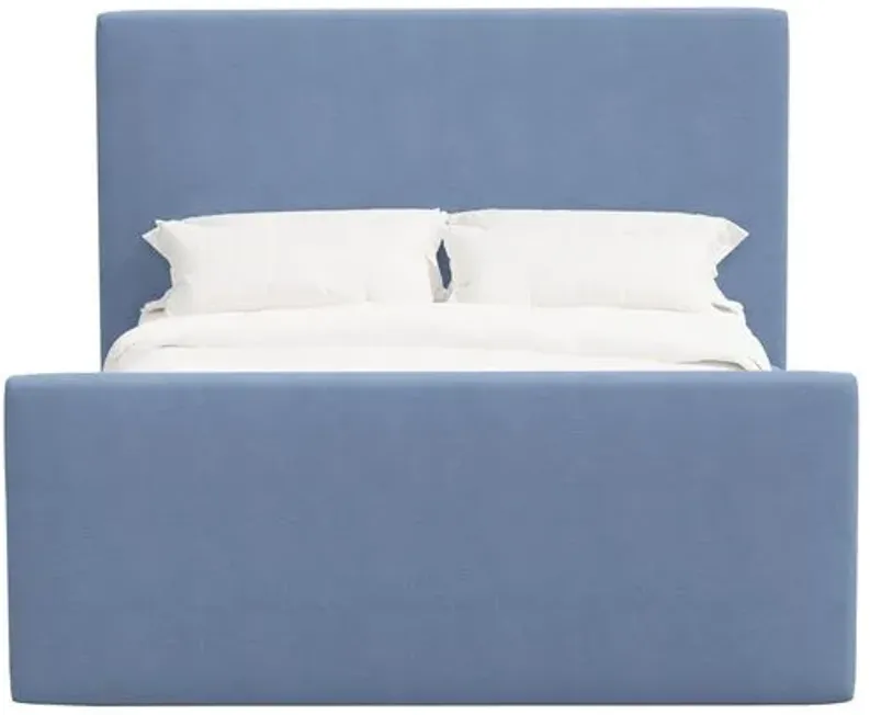 Lenora Platform Bed - Linen - Blue, Upholstered, Comfortable & Durable