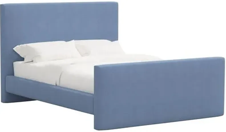 Lenora Platform Bed - Linen - Blue, Upholstered, Comfortable & Durable