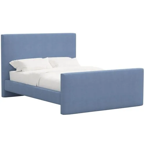 Lenora Platform Bed - Linen - Blue, Upholstered, Comfortable & Durable