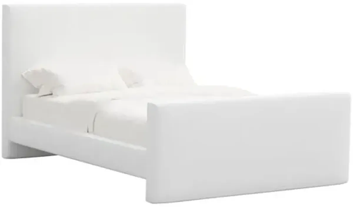 Lenora Platform Bed - Linen - White, Upholstered, Comfortable & Durable