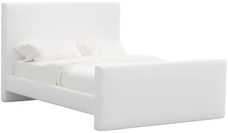 Lenora Platform Bed - Linen - White, Upholstered, Comfortable & Durable