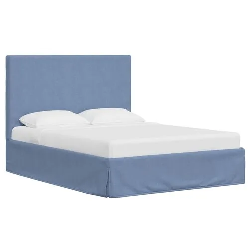 Juliet Slipcover Bed - Linen - Handcrafted - Blue