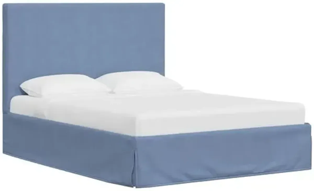 Juliet Slipcover Bed - Linen - Handcrafted - Blue