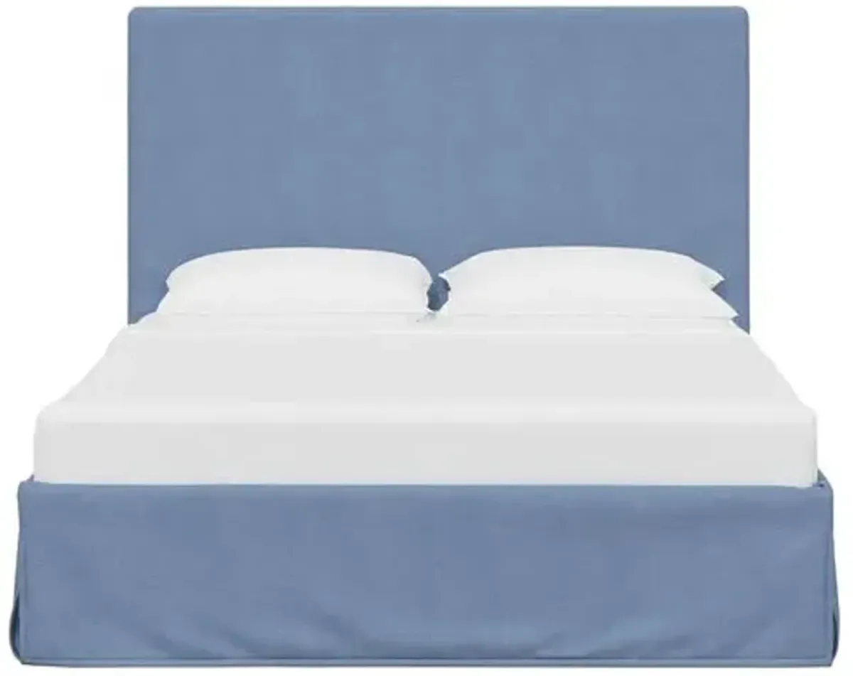 Juliet Slipcover Bed - Linen - Handcrafted - Blue