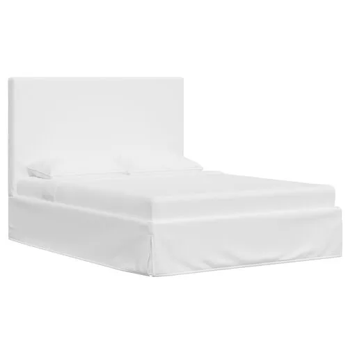 Juliet Slipcover Bed - Linen - Handcrafted - White