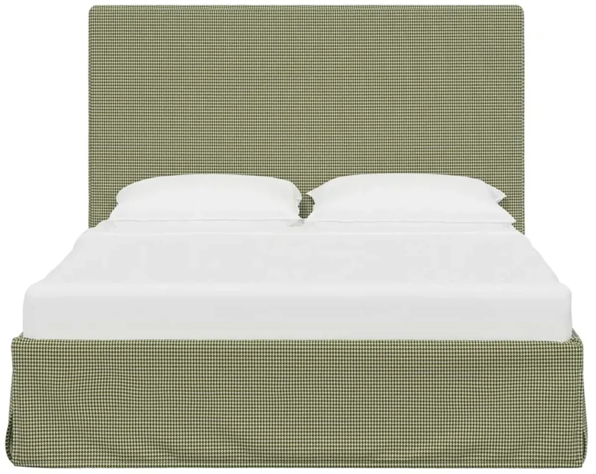 Juliet Slipcover Bed, Houndstooth Avocado