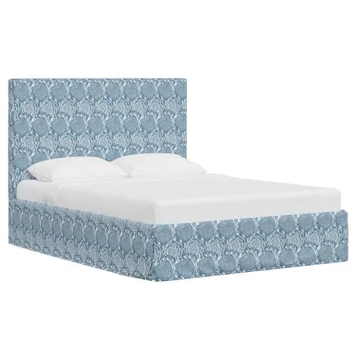 Juliet Slipcover Bed - Ranjit Floral - Handcrafted - Blue