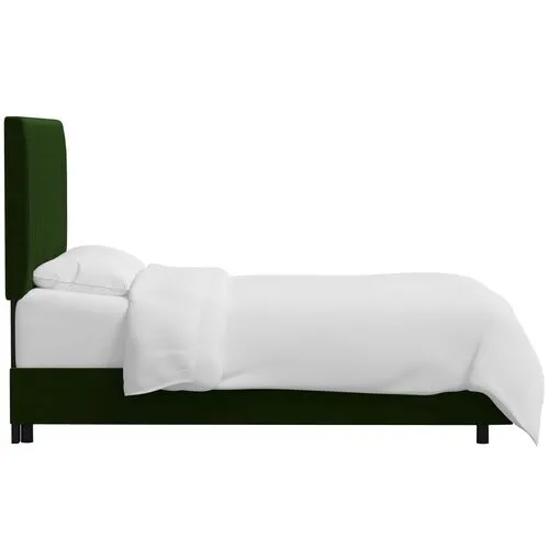 Rosalie Channeled Bed - Velvet - Handcrafted - Green