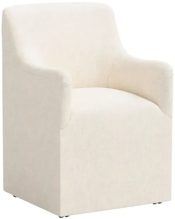 Tess Dining Armchair w/ Casters, Linen