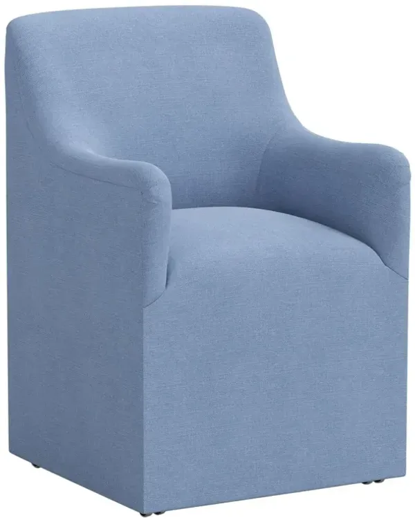 Tess Dining Armchair w/ Casters, Linen