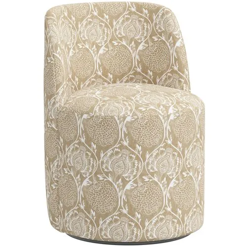 Cora Dining Swivel Chair - Ranjit Floral - Handcrafted