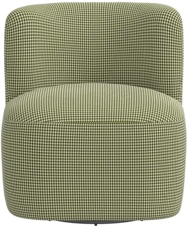 Kinsley Swivel Chair - Houndstooth Avocado - Handcrafted